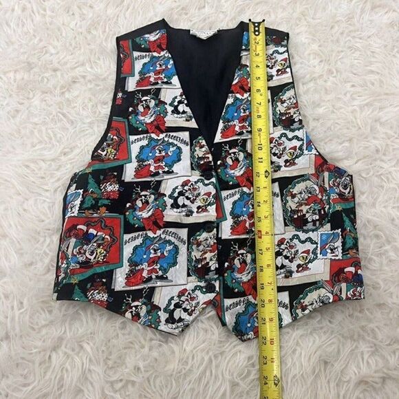 Looney Tunes Vintage 1994 Vest Season's Greetings Christmas Top Unisex One Size - Picture 6 of 11